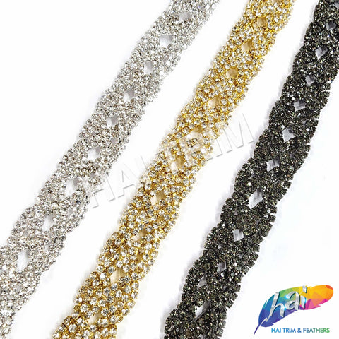 3/4 Braided Crystal Rhinestone Trim, RT-015 – Hai Trim & Feathers