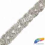 3/4" Braided Crystal Rhinestone Trim, RT-015