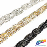 3/8" Twisted Crystal Rhinestone Trim, RT-019