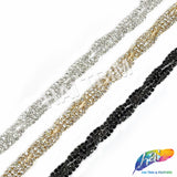 3/8" Twisted Crystal Rhinestone Trim, RT-019