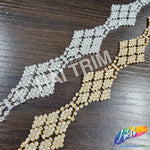 Checkered Diamond Crystal Rhinestone Trim, RT-021