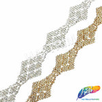 Checkered Diamond Crystal Rhinestone Trim, RT-021