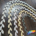 3/4" Crystal Rhinestone Leaf Trim, RT-022