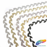 3/4" Crystal Rhinestone Leaf Trim, RT-022