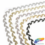 3/4" Crystal Rhinestone Leaf Trim, RT-022