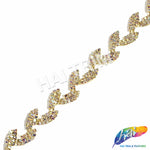 3/4" Crystal Rhinestone Leaf Trim, RT-022