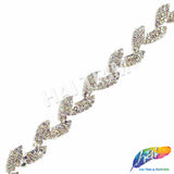 3/4" Crystal Rhinestone Leaf Trim, RT-022