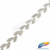 3/4" Crystal Rhinestone Leaf Trim, RT-022