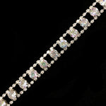 SALE! 1/2" Silver AB Round Diamante Rhinestone Trim, RT-125