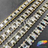 SALE! 1/2" Square Diamante Rhinestone Trim, RT-133