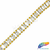 SALE! 1/2" Square Diamante Rhinestone Trim, RT-133