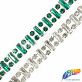 7/8" Glass Jewel Rectangle/Round Rhinestone Trim, RT-141