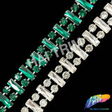 7/8" Glass Jewel Rectangle/Round Rhinestone Trim, RT-141