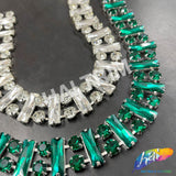 7/8" Glass Jewel Rectangle/Round Rhinestone Trim, RT-141