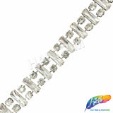 7/8" Glass Jewel Rectangle/Round Rhinestone Trim, RT-141