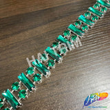 7/8" Glass Jewel Rectangle/Round Rhinestone Trim, RT-141
