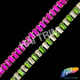 3/8" Colored Glass Baguette Rhinestone Fringe Trim, RT-143-1