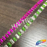 3/8" Colored Glass Baguette Rhinestone Fringe Trim, RT-143-1