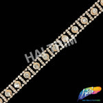 SALE! 1/2" Light Gold/Crystal Round Diamante Rhinestone Trim, RT-146
