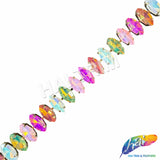 9/16" Multicolored Chained Glass Cateye Rhinestone Trim, RT-183
