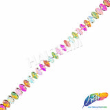 9/16" Multicolored Chained Glass Cateye Rhinestone Trim, RT-183