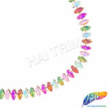 9/16" Multicolored Chained Glass Cateye Rhinestone Trim, RT-183