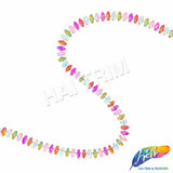 9/16" Multicolored Chained Glass Cateye Rhinestone Trim, RT-183