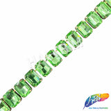 5/16" Peridot/Gold Chained Glass Octagon Rhinestone Trim, RT-182