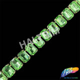 5/16" Peridot/Gold Chained Glass Octagon Rhinestone Trim, RT-182