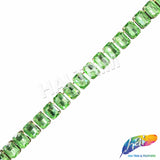 5/16" Peridot/Gold Chained Glass Octagon Rhinestone Trim, RT-182