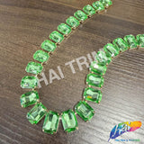 5/16" Peridot/Gold Chained Glass Octagon Rhinestone Trim, RT-182