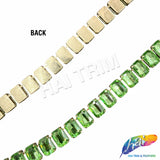 5/16" Peridot/Gold Chained Glass Octagon Rhinestone Trim, RT-182