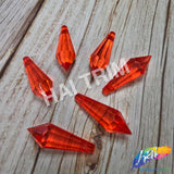 Red Faceted Icicle Chandelier Drop Beads