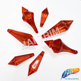 Red Faceted Icicle Chandelier Drop Beads