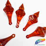 Red Faceted Icicle Chandelier Drop Beads