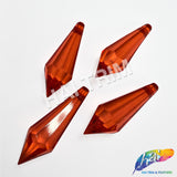 Red Faceted Icicle Chandelier Drop Beads