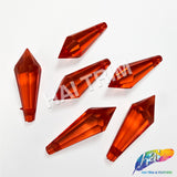 Red Faceted Icicle Chandelier Drop Beads
