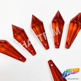 Red Faceted Icicle Chandelier Drop Beads