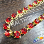 10mm (3/8") Red Acrylic Diamante Cupchain Trim, CST-001