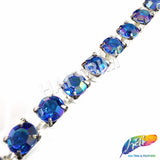 10mm (3/8") Royal Blue AB Acrylic Diamante Cupchain Trim, CST-001