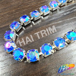 10mm (3/8") Royal Blue AB Acrylic Diamante Cupchain Trim, CST-001