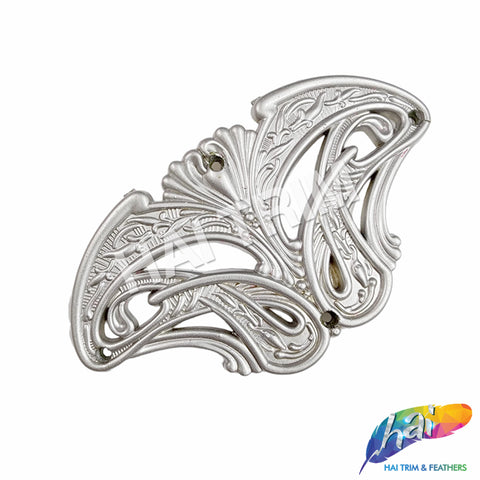 Silver Plastic Carved Buckle Piece