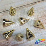 15x26mm Metallic Gold Acrylic Spike Studs (8 pieces)