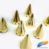 15x26mm Metallic Gold Acrylic Spike Studs (8 pieces)