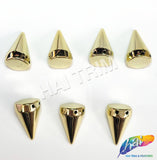 15x26mm Metallic Gold Acrylic Spike Studs (8 pieces)