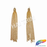 4" Gold Chain Tassels, TSL-05 (2 pieces)