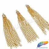 2 1/2" Gold Chain Tassels, TSL-06 (5 pieces)