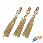 5 3/4" Gold Beaded Rhinestone Chain Tassel (sold per piece), TSL-07