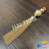 5 3/4" Gold Beaded Rhinestone Chain Tassel (sold per piece), TSL-07