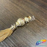 5 3/4" Gold Beaded Rhinestone Chain Tassel (sold per piece), TSL-07